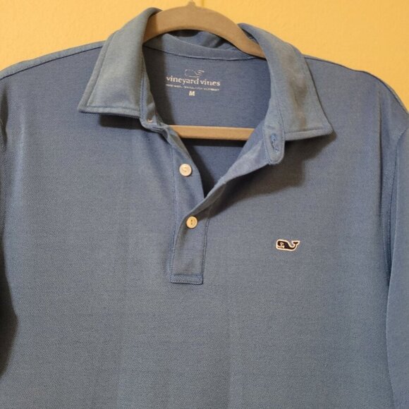 Vineyard Vines Mens‎ Classic Blue Polo Shirt Logo M Office Career Preppy - Picture 8 of 9